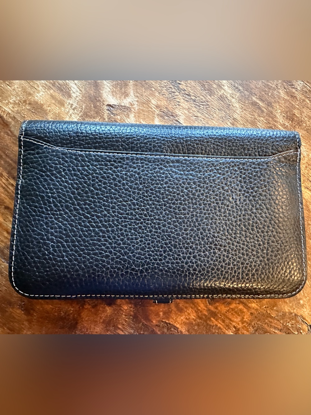 Hermes Black Pebbled Leather Wallet Clutch - Picture 2 of 10